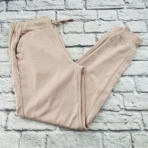 Zyia Active Small Jogger Athleisure Pants Blush Beige Tie Waist Athletic Casual